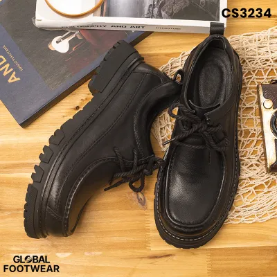 Genuine Leather Retro Thick Soled Leather Casual  Shoes